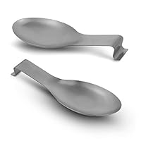 2 Pack Stainless Steel Spoon Rest, findTop Kitchen Spoon Utensils Ladle Holder for Stove Top, 3.8 x 9.4 Inch