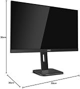 AOC X24P1 24 Inch FHD IPS Monitor 60Hz 4ms Height Adjust USB Hub Speakers view 7