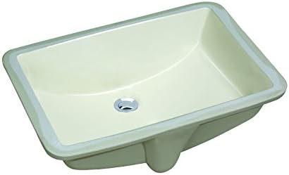 CHANGIE 1612B Rectangular Lavatory Undercounter Bathroom Ceramic Sink,Biscuit,18x12 inches