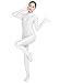 Ensnovo Womens One Piece Unitard Full Body suit Lycra Spandex Skin Tights White,M