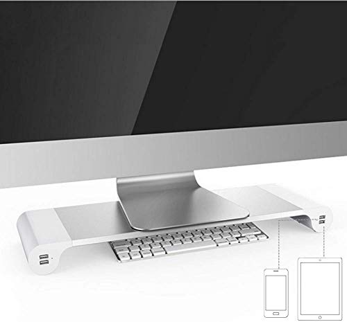 PG Desk Stand Monitor Stand Computer Stand 4 USB Port Charging Keyboard Storage, Aluminum Bracket Convenient Desktop Storage - Thumbnail 3