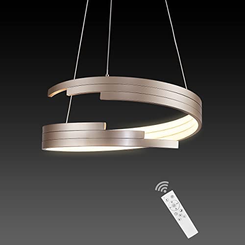 LYQIMM Dimmable Modern LED Pendant Light Fixture with Remote Control, 3 Colors 3000K6500K