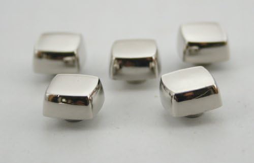 5 pcs.Silver Tone Flat Head Square Screwback Studs Leathercraft Decorations Findings 11 mm. SCN0805