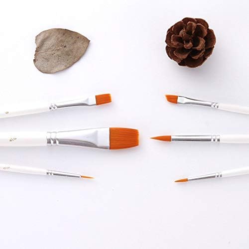 MAGA 1 6pcs/Set Nylon Hair Multi-Function Brush White Rod Hanging Gold Tail Watercolor Pen Set Paint Makeup Brush Craft Supplies
