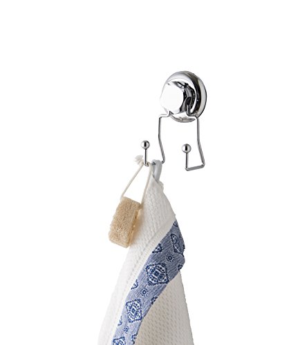 Compactor Bestlock Suction Double Hook, Steel, Chrome, 7.1 x 5.5 x 13.5 cm