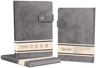 Amsburg Premium Journal Executive Elastic Button Lock Journal Notebook Diary (Light Grey)