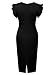 Miusol Women's Retro Ruffles Cap Sleeve Slim Business Pencil Cocktail Dress (Medium, Black)