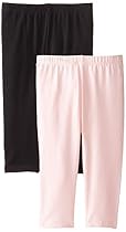 The Children's Place Big Girls'  Cropped Legging (Pack of 2), Black/Shell, Medium (7/8)