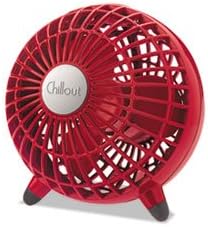 * Chillout USB/AC Adapter Personal Fan, Red, 6"Diameter, 1 Speed *