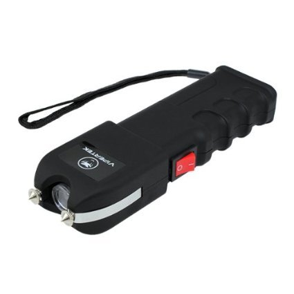 Vipertek VTS-989B V Mini Stun Gun Rechargeable with LED Flashlight (Black)