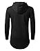 URBANCREWS Mens Hipster Hip Hop Elong Pullover Hoodie Shirts Black Medium