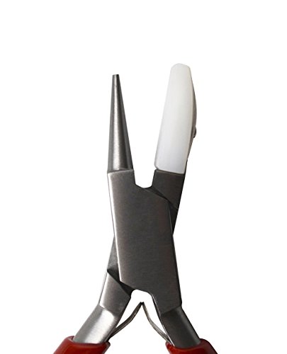 5-1/2" Non-Marring Round Jaw Flat Nose Nylon Pliers w/ Springs Jewelry Making Wire Looping Wrapping Coiling Metal Forming