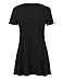Lock and Love WT770 Womens Short Sleeve Handkerchief Hem Tunic M BLACK