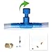 XMHF 10 Pcs Blue Plastic T Shaped Aquarium 2 Way Air Pump Control Valves for Fish Tank