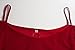 Women Cold Shoulder Chiffon Trumpet Sleeve Spaghetti Strap Dress Tops Red Large