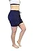 90 Degree By Reflex Soft and Comfy Activewear Lounge Shorts with Pockets and Drawstring for Women - Heather Navy - 3X