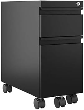 Amazon Com Hirsh 10 Wide 20 Deep Narrow Mobile Zip Pedestal File Cabinet Box File In Black Kitchen Dining