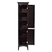 4-Shelf Storage Cabinet with Doors | Bayfield Dark Espresso 2-Door Linen Cabinet with Shelf