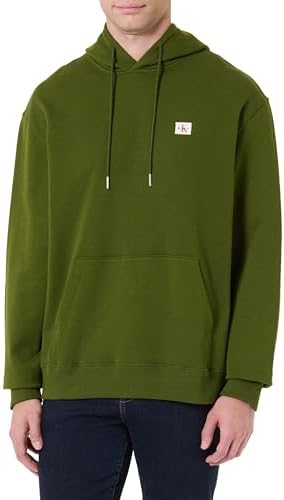 Herren Hoodie Terry Badge aus Baumwolle, Grün (Medieval Forest), M