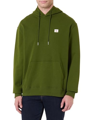 Herren Hoodie Terry Badge aus Baumwolle, Grün (Medieval Forest), M
