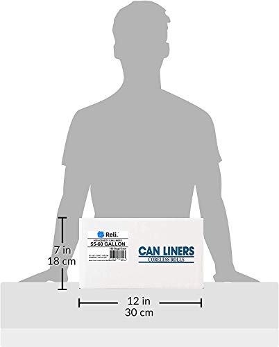 image for Reli. SuperValue 55 Gallon Trash Bags (150 Count Bulk) Clear Trash Bag