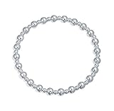 Bling Jewelry 925 Sterling Silver Round Ball Bead Bridal Stretch Bracelet