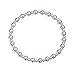 Small Polished Round Ball Bead Stretch Bracelet For Women Teen 3-5MM Alternating Beads Polished 925 Sterling Silver