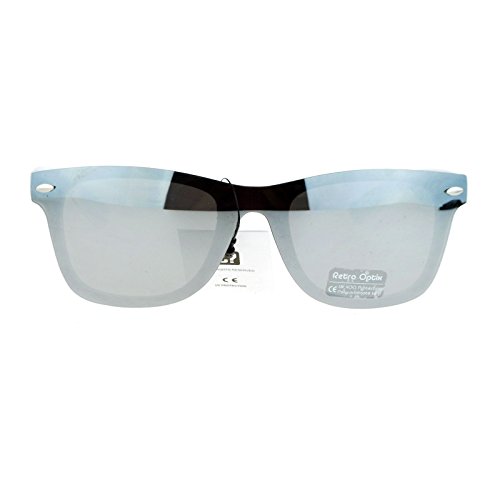 Rimless Style Sunglasses Square Horn Rim All Mirror Front Matte Frame (white, 60)