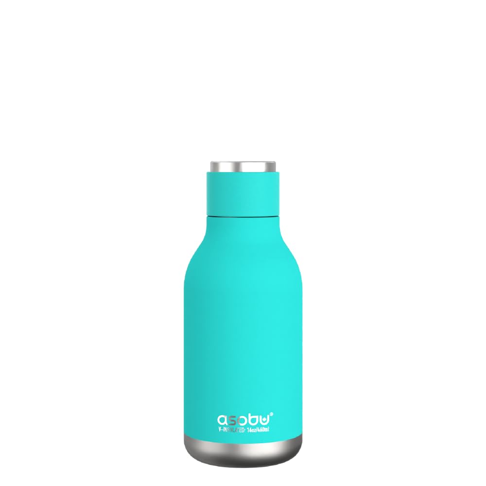 Urban Insulated and Double Walled Stainless Steel Bottle 16 Ounce by Asobu (Turquoise) — image 1