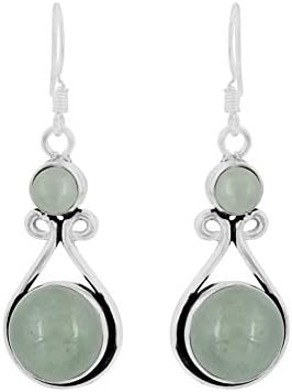 Natural Gemstones 925 Silver Overlay handmade Dangle Earrings