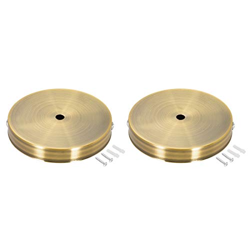 uxcell Retro Light Canopy Kit Wall Sconce Lamp Plate Fixture 120mm 4.7Inch Gold Bronze 2Pcs