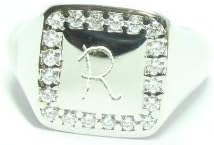 Meg Chevalier Ring, 925 Silver 000ER Light Clear Crystal Hand Personalised Picture Frame (White) (S)
