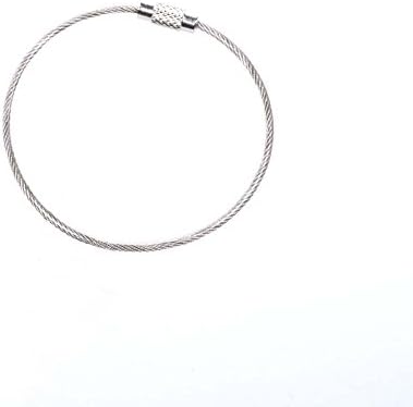 GCIYAEN 5pcs Gun Smoke Color 5.5 Inch Aircraft Key Ring Holder Wire