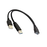 ALINNA Black USB 3.0 Female to Dual USB Male Extra