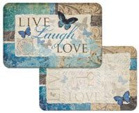 Live, Laugh, Love Reversible Vinyl Placemats Set of Four