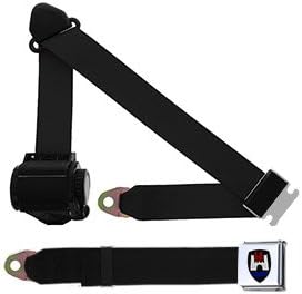VW 3-Point Retractable Seat Belt, Wolfsburg Crest, Black