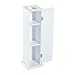 HOMCOM Toilet Paper Cabinet, Small Bathroom Corner Floor Cabinet with Doors and Shelves, Thin Storage Bathroom Organizer for Paper Shampoo, White