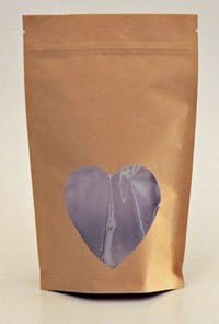 6" X 9" Stand up Pouch with Clear Heart Window Pack of 100
