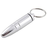 KeyZone Waterproof Aluminum Pill Box Case Bottle Holder Container Keychain Silver