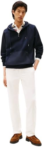 Herren Hoodie mit Reißverschluss Mix Media 1/4 Zip Verschließbare Bauchtasche, Blau (Desert Sky), M