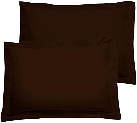 Myra Home Collection 2 Piece Pillow Shams 400 Thread Count 100% Egyptian Cotton Solid (Queen Size 20" x 30" (50 x 76 cm) Color Chocolate)