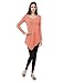 Doublju Womens Long Sleeve Crewneck Cotton Knit Asymmetrical Tunic Top