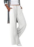 Acelitt Womens Wide Leg Pants Casual Loose Elastic