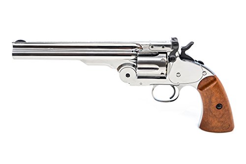 Bear River Schofield No. 3 Revolver - .177 Full Metal Airgun Pistol - CO2 BB Gun Shoot BB or Pellet Ammo Nickel Finish
