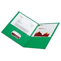 Office Depot(R) Brand Leatherette Twin-Pocket Portfolios, Light Green, Pack Of 10