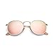 ZOGEEN Classic Metal Frame Round Circle Mirrored Sunglasses Men Women Glasses 3447 (Gold&Pink)