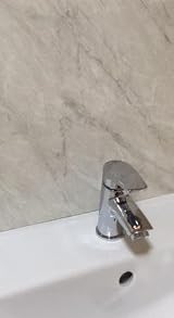DBS Light Grey Marble 1m x 2.4m Shower Wall Panels Bathroom PVC Cladding Wet view 4