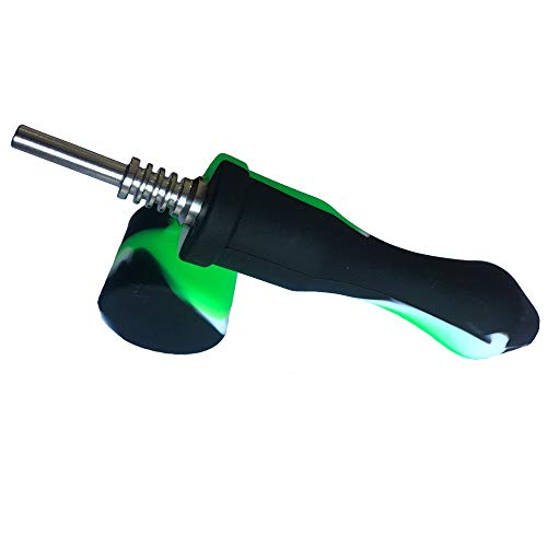 Mini Silicone Straw bee 4.4 inches (Black and Green and White)