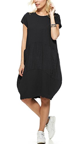 Sevello Clothing Ladies Women Italian Lagenlook Quirky Linen Midi Dress |  Desertcart Guyana