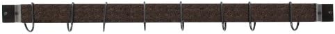 Rogar 36" Wall Mounted Bar Potrack in Hammmered Copper & Black